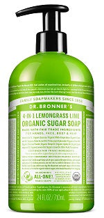 Dr. Bronner's 4-in-1 Lemongrass Organic Sugar Soap Pump 710gm