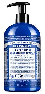 Dr. Bronner's 4-in-1 Peppermint Organic Sugar Soap Pump 710gm
