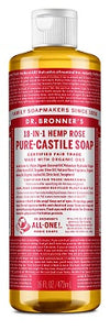 Dr. Bronner's 18-in-1 Hemp Rose Pure-Castile Liquid Soap 473ml