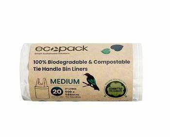 Ecopack Home Compostable/Biodegradable Bin Liners 27L