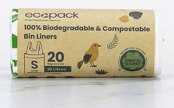 Ecopack Home Compostable/Biodegradable Bin Liners 18L