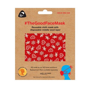 The Good Facemask by Munch Child Red Hearts