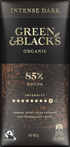 Green & Black's Organic Dark Chocolate 85% Cocoa 90gm