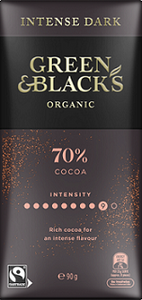 Green & Black's Organic Dark Chocolate 70% Cocoa 90gm