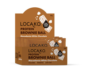 Locako Protein Brownie Balls - Macadamia White Chocolate 30gm x 10pcs - 15% off