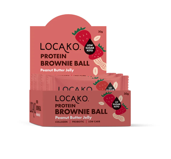 Locako Protein Brownie Balls - Peanut Butter Jelly 30gm x 10pcs - 15% off