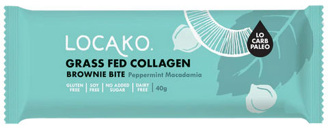 Locako Brownie Bites Grass Fed Collagen Peppermint Macadamia 40gm