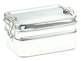 Stainless Steel Rectangular Lunchbox 14x10x8cm (with snack box)
