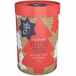 Molly Woppy Xmas Gingerbread Festive Trees White Choc Topped Cylinder 375g