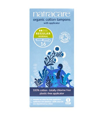 Natracare Regular Organic Cotton Tampons with Applicator 16pcs