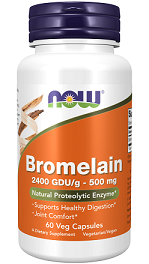Now Betaine Bromelain 500 mg 60vcaps