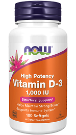 Now Foods Vitamin D-3 1000 IU 180sgels