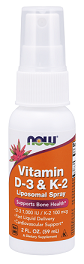 Now Foods Vitamin D-3 & K-2 Liposomal Spray 59ml