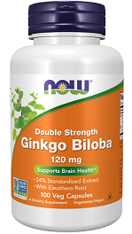 Now Foods Ginkgo Biloba, Double Strength 120 mg 100vcaps