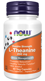 Now Foods L-Theanine, Double Strength 200 mg 60vcaps