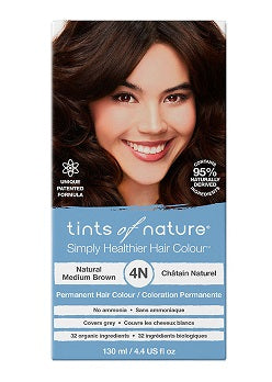 Tints of Nature Permanent Hair Dye Natural Medium Brown 4N