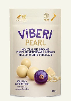 Viberi PEARL Organic Chocolate Rolled Blackcurrants 90g